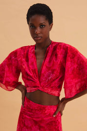 RUBY ROSE WRAP TOP