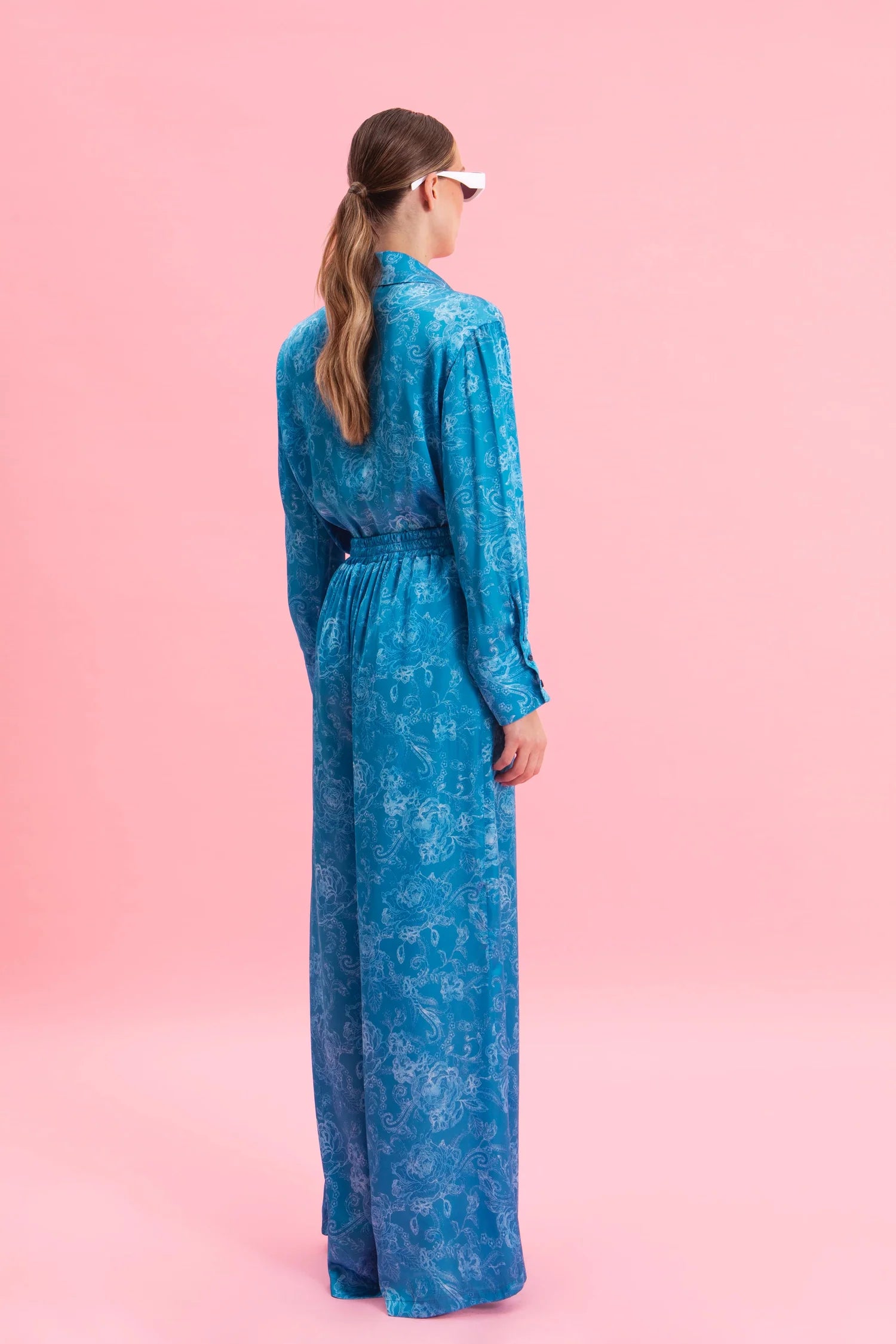 AQUATIC ELEGANCE SATIN SHIRT