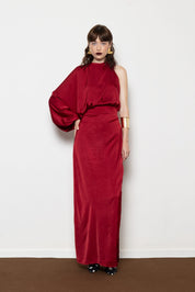 MALLORY MILLIE BORDEAUX DRESS