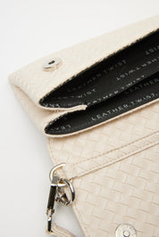 LEATHER TWIST JACKIE MINI ΕΚΡΟΥ ΤΣΑΝΤΑ