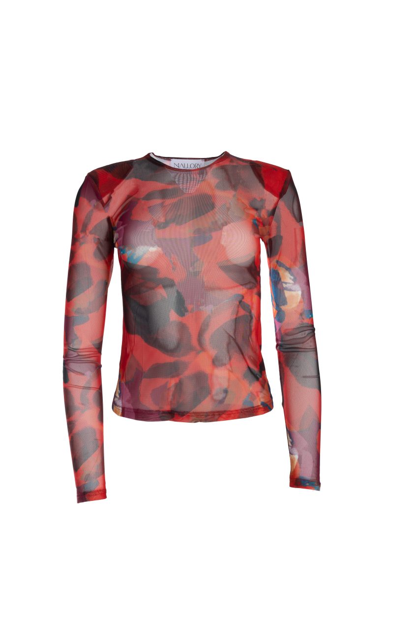 IVY TOULE TOP RED FLORAL