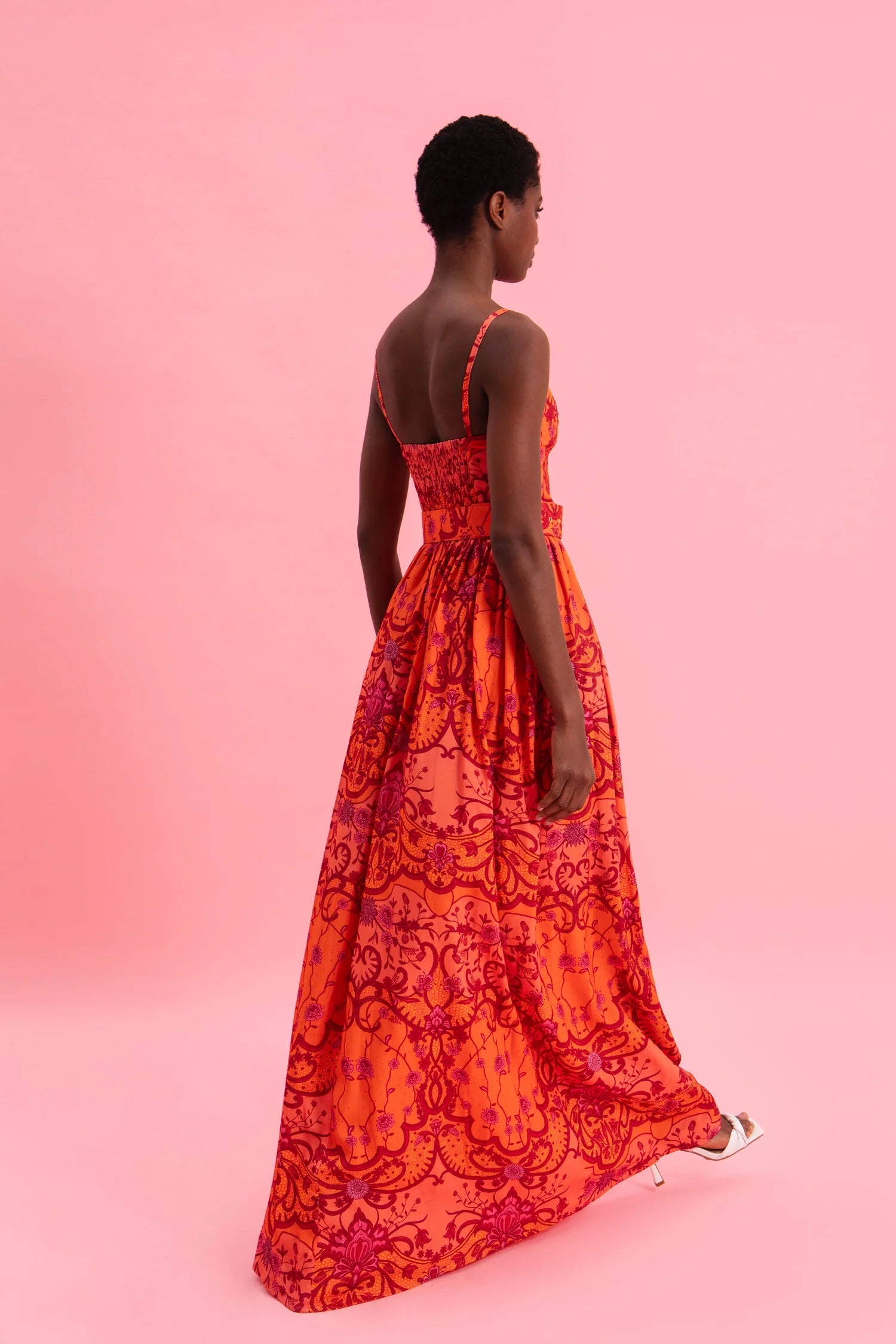 EVELEYA AMBER WAVES MAXI DRESS WITH BELT