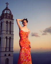 EVELEYA TANGERINE PARADISE MAXI DRESS