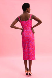 EVELEYA FUCHSIA PASSION MIDI 100% COTTON DRESS