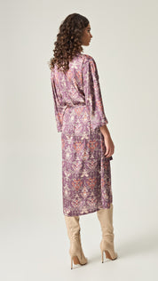 AMETHYST GRACE SATIN SHIRT DRESS