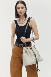 LEATHER TWIST ARIA LARGE ΜΠΕΖ ΤΣΑΝΤΑ ΨΑΘΙΝΗ