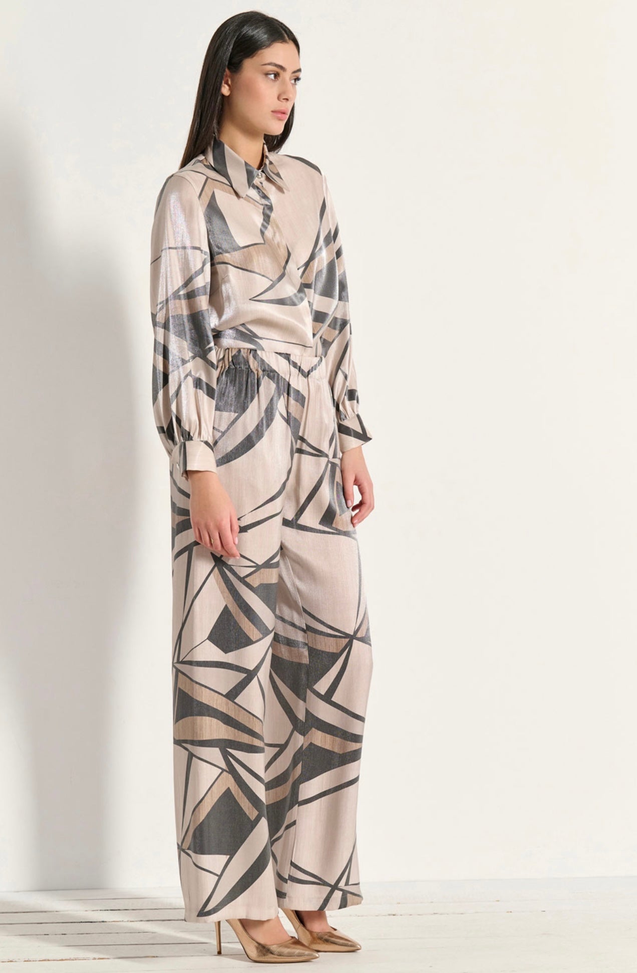 MATIS BEIGE PANTS WITH DESIGN