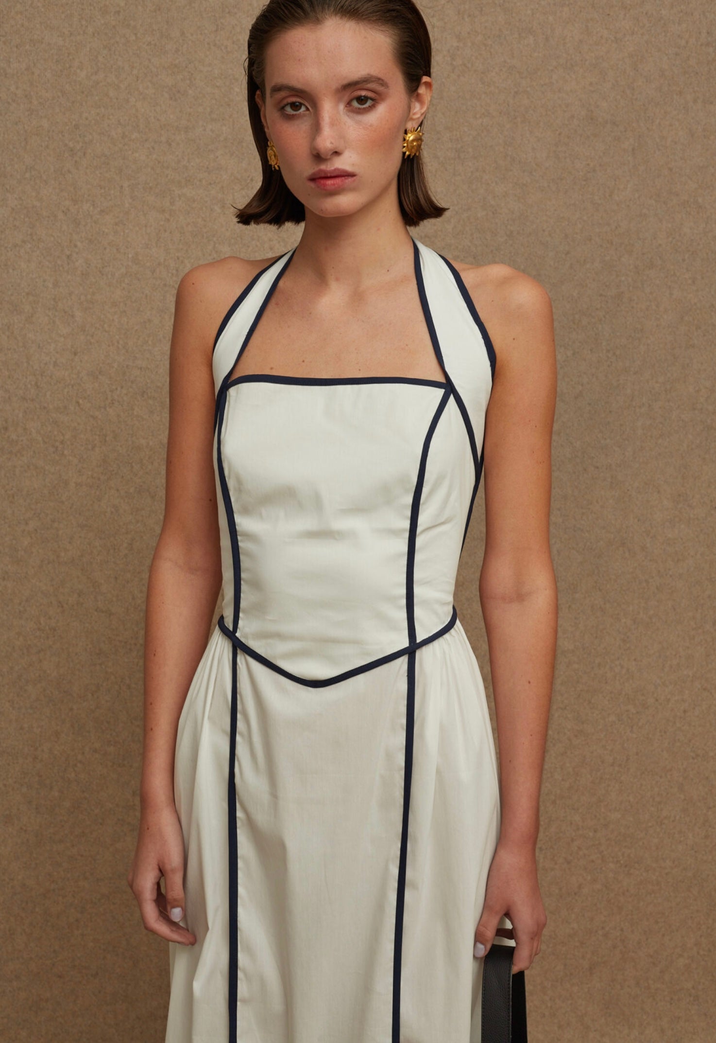 La Chaine ALMYRA DRESS WHITE/BLUE MIDI