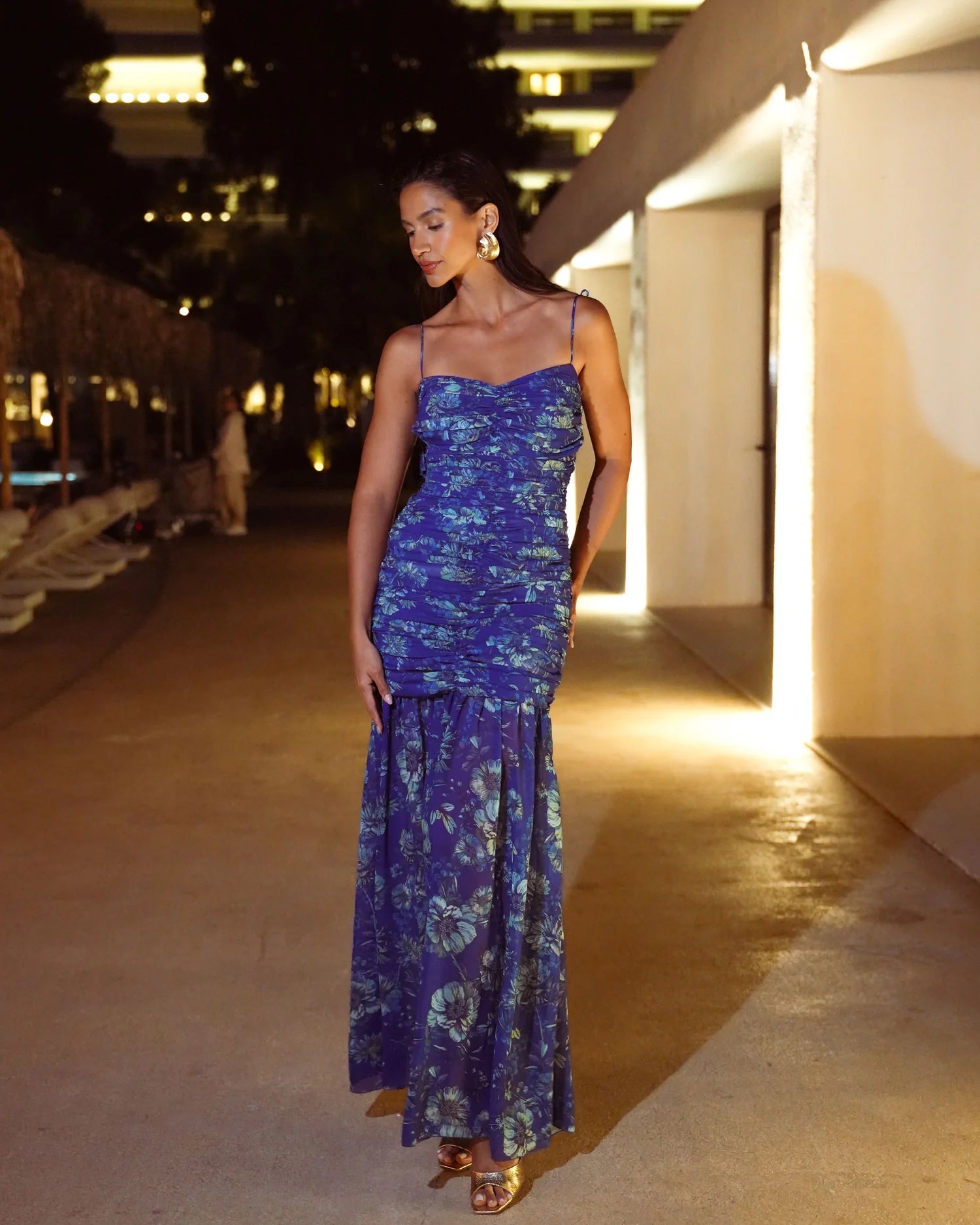 EVELEYA ETHEREAL BLUE MAXI DRESS