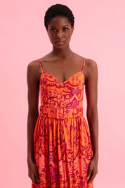 EVELEYA AMBER WAVES MAXI DRESS WITH BELT
