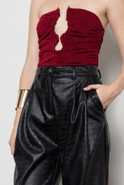 MALLORY DOLLY BORDEAUX TOP