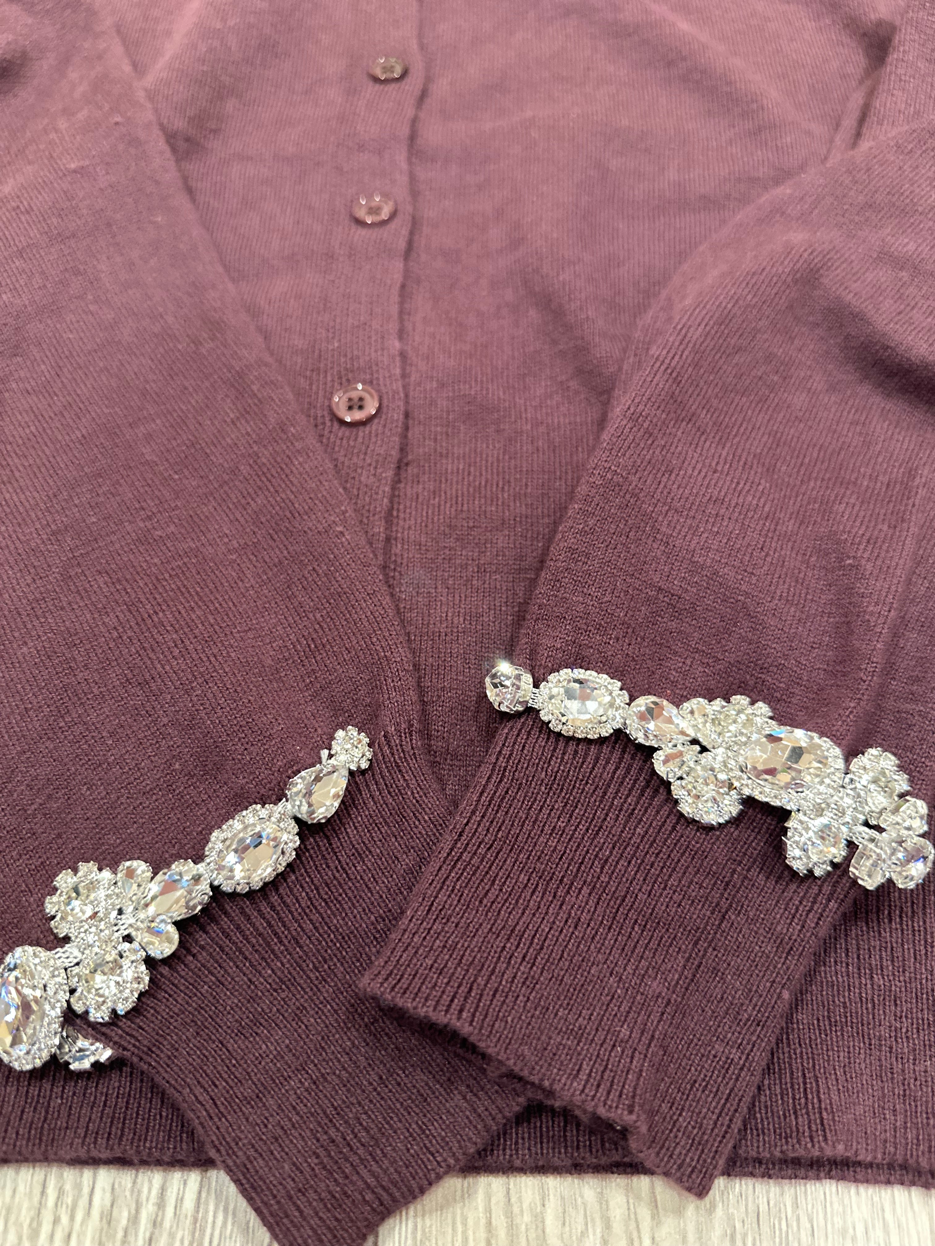 MILKWHITE CARDIGAN BORDEAUX
