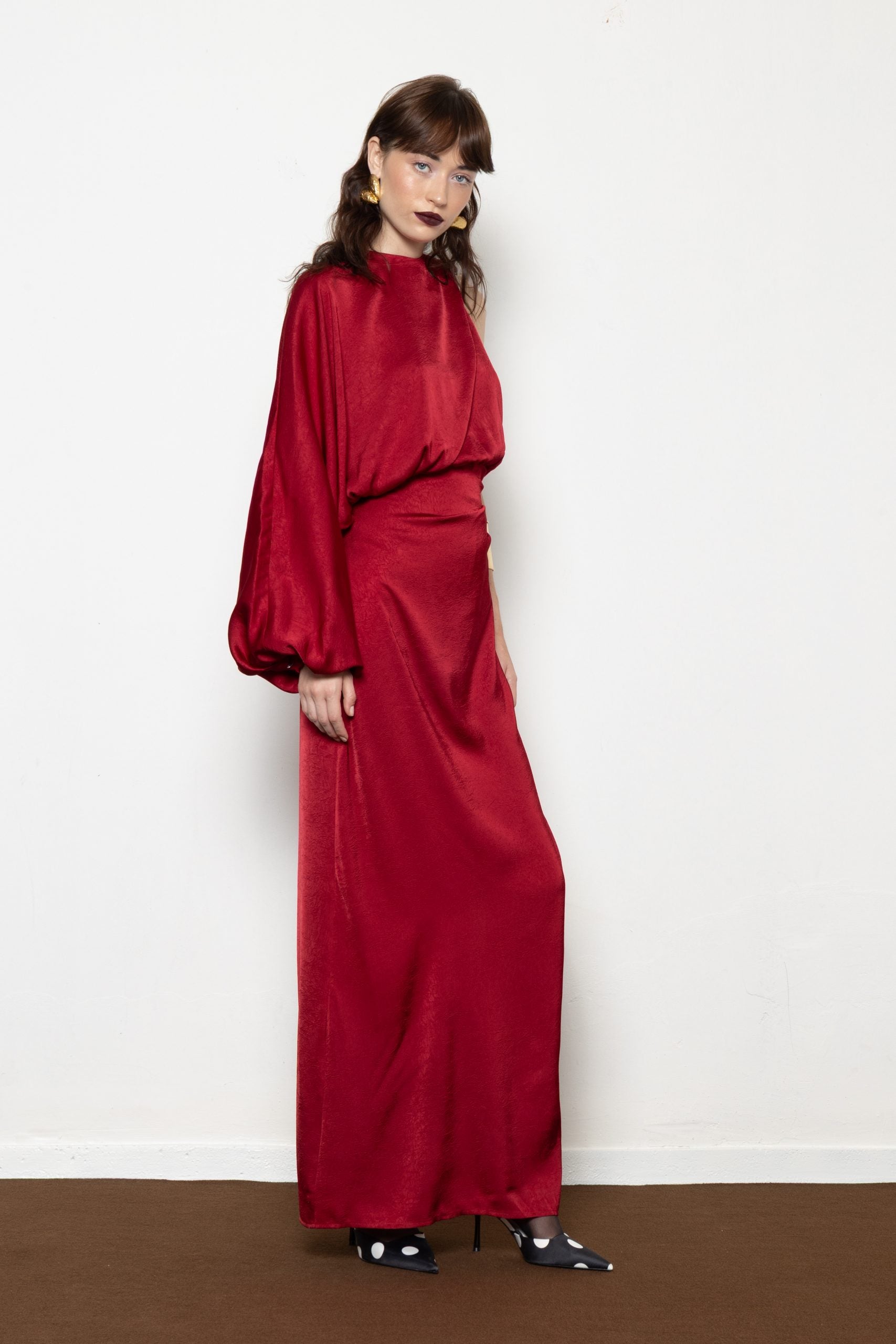 MALLORY MILLIE BORDEAUX DRESS