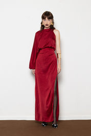 MALLORY MILLIE BORDEAUX DRESS