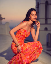 EVELEYA TANGERINE PARADISE MAXI DRESS
