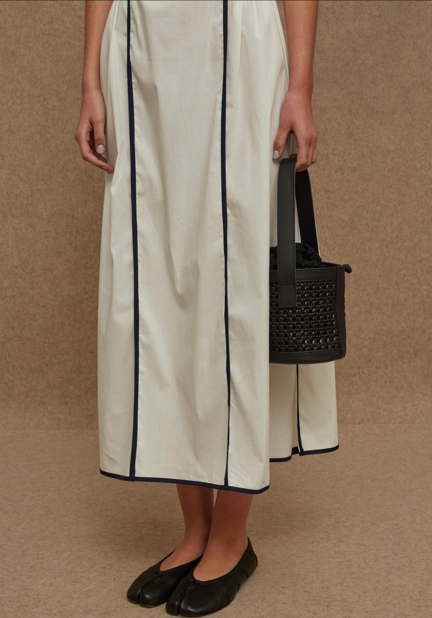 La Chaine ALMYRA DRESS WHITE/BLUE MIDI
