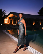 EVELEYA MYSTIC FOREST MIDI SEQUINED DRESS
