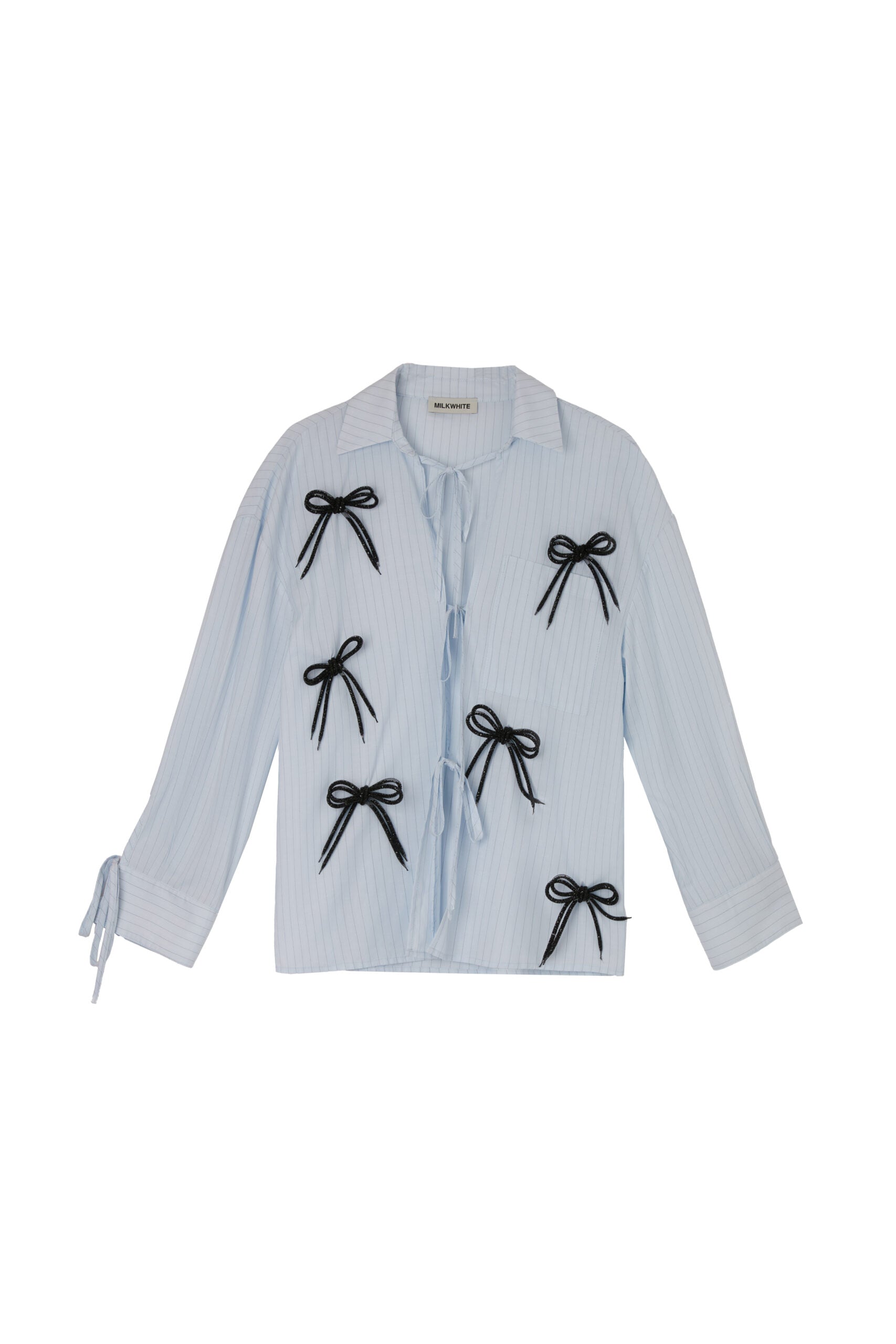 MILKWHITE SHIRT WITH BOWS