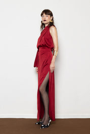 MALLORY MILLIE BORDEAUX DRESS