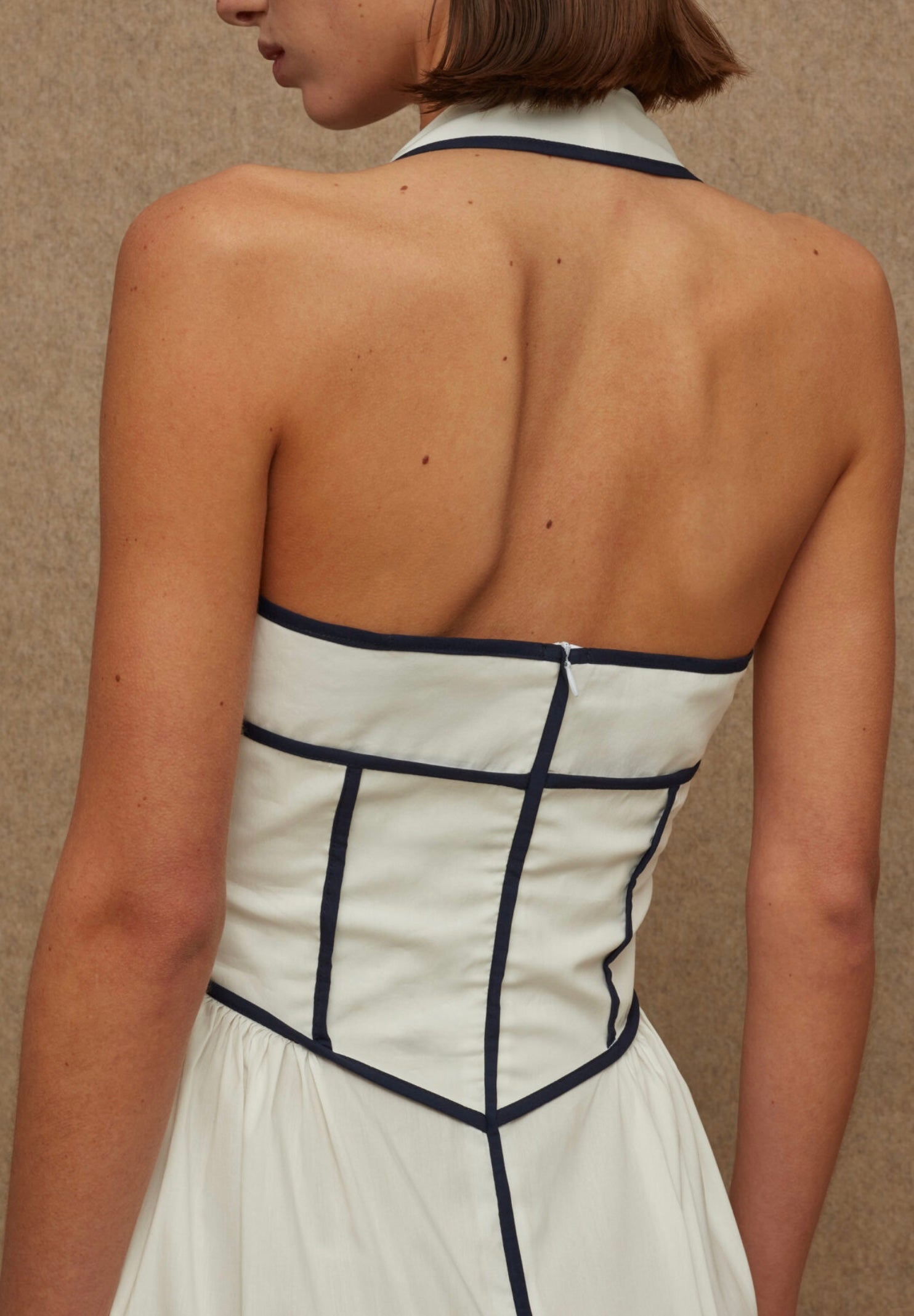 La Chaine ALMYRA DRESS WHITE/BLUE MIDI