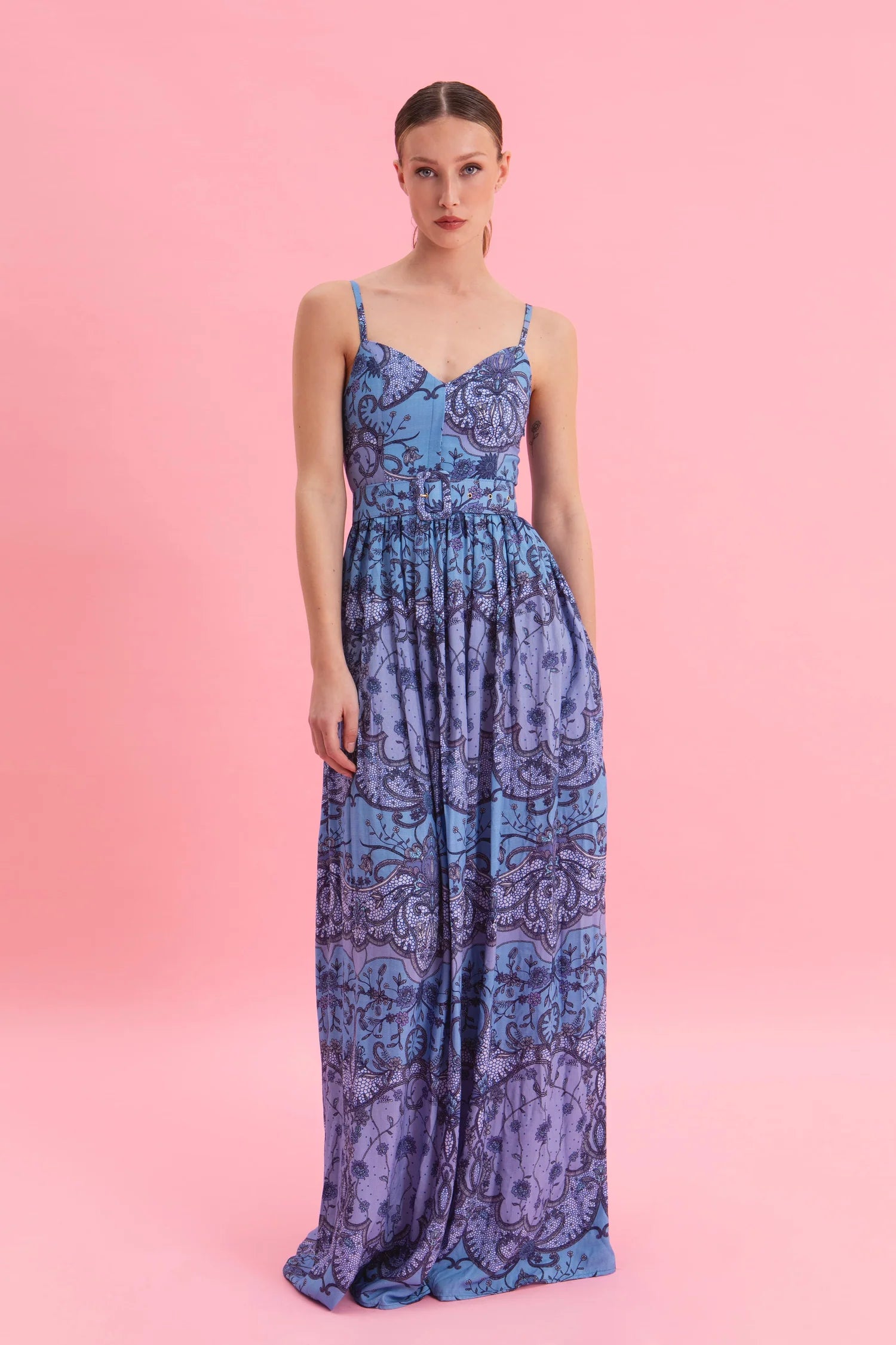 VELVET SKY MAXI 100% VISCOSE DRESS