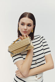 LEATHER TWIST JACKIE MINI ΧΡΥΣΗ ΤΣΑΝΤΑ
