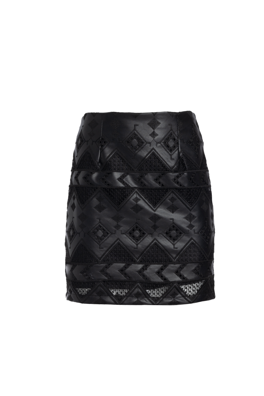 ALLEY MINI SKIRT LEATHER BLACK