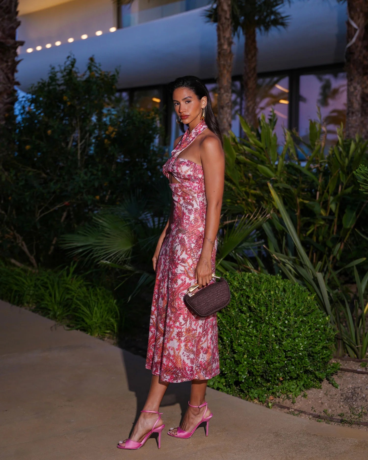 EVELEYA RUSTIC ROMANCE MIDI SEQUINED DRESS