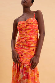 EVELEYA TANGERINE PARADISE MAXI DRESS
