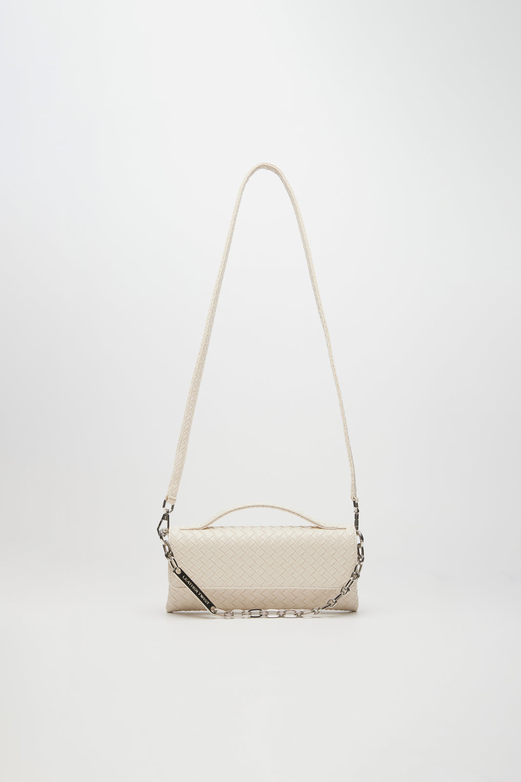 LEATHER TWIST JACKIE MINI ΕΚΡΟΥ ΤΣΑΝΤΑ