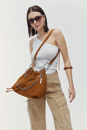 LEATHER TWIST ARIA LARGE SUEDE ΤΑΜΠΑ ΤΣΑΝΤΑ