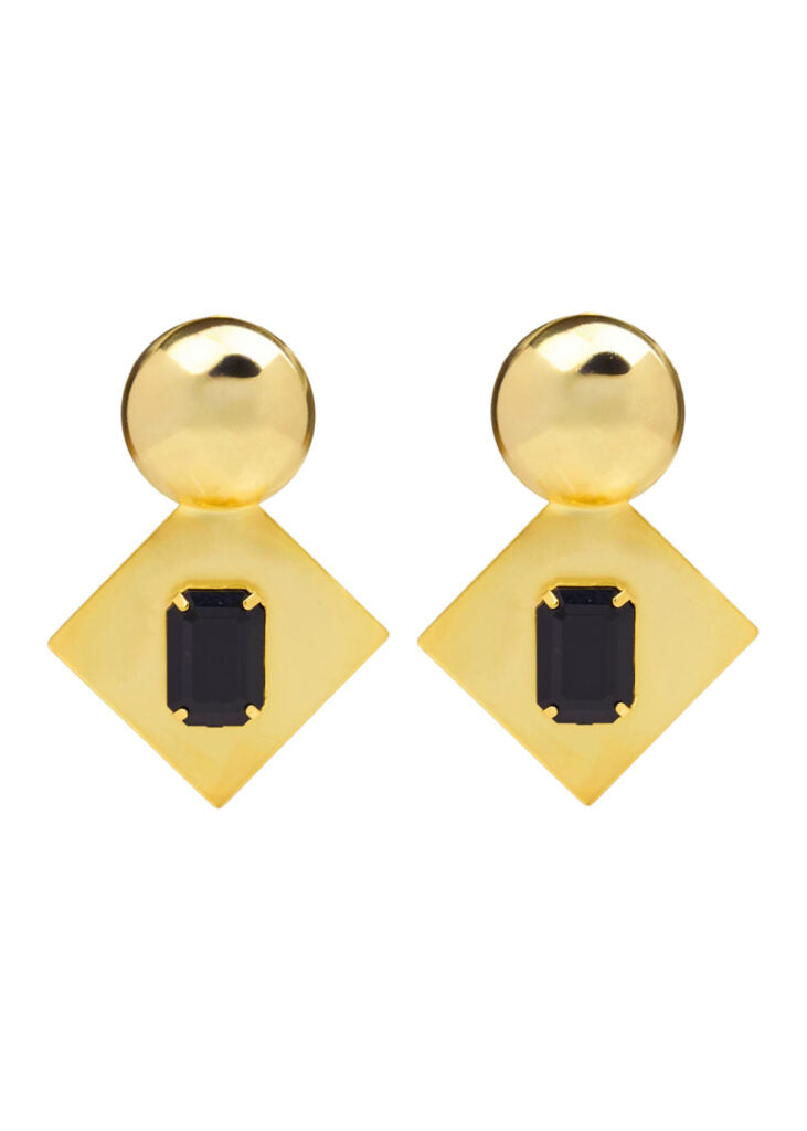 TOLMI EARRINGS (GOLD/BLACK)