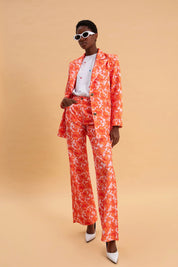 CORAL HIBISCUS 100% COTTON PANTS
