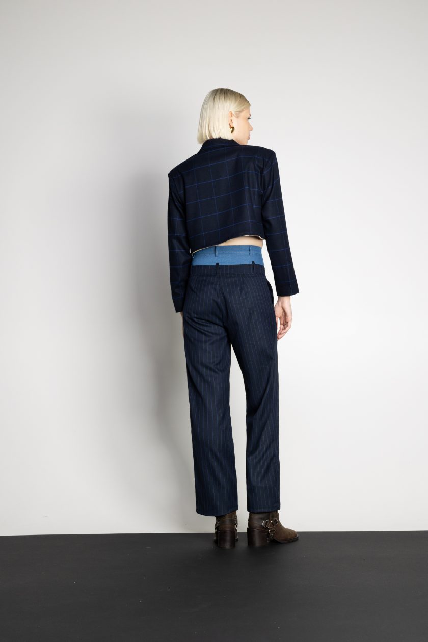 DAWN DENIM & STRIPES PANTS BLUE
