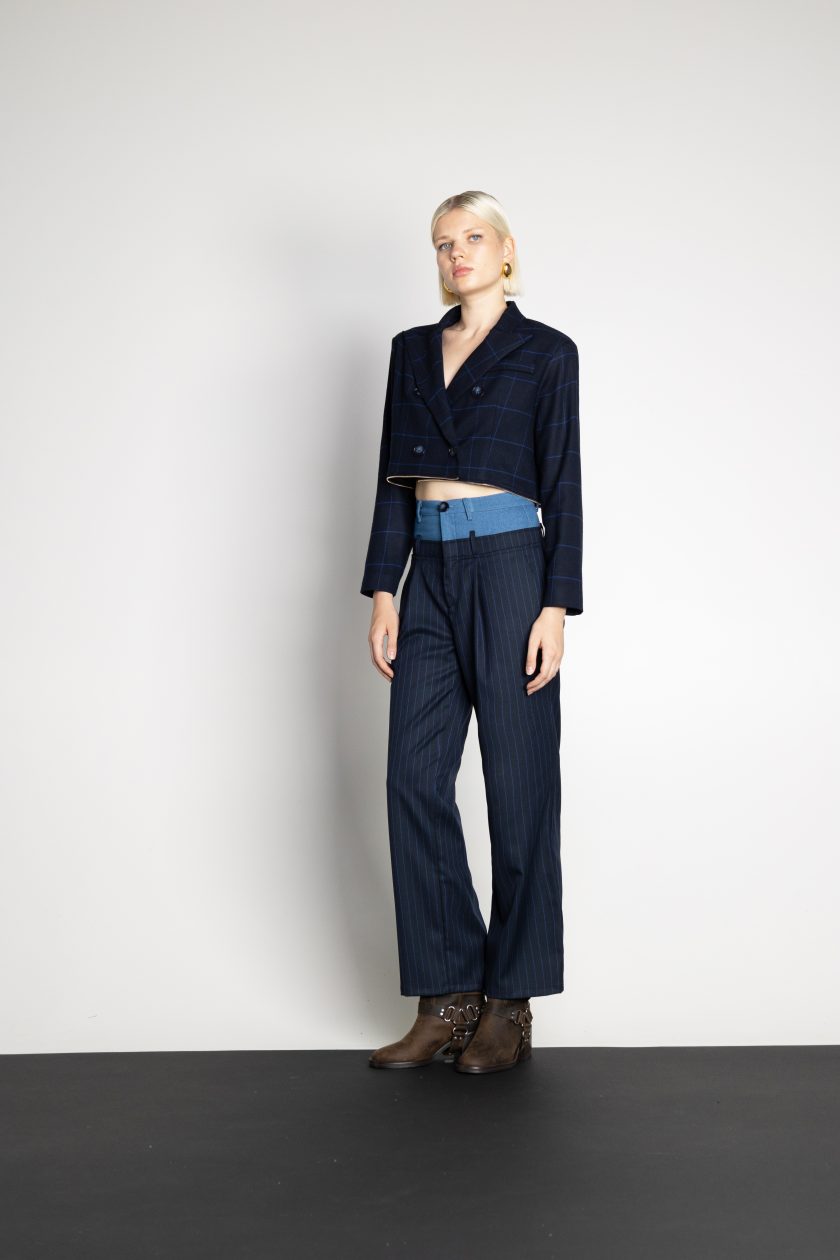 DAWN DENIM & STRIPES PANTS BLUE