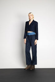DAWN DENIM & STRIPES PANTS BLUE