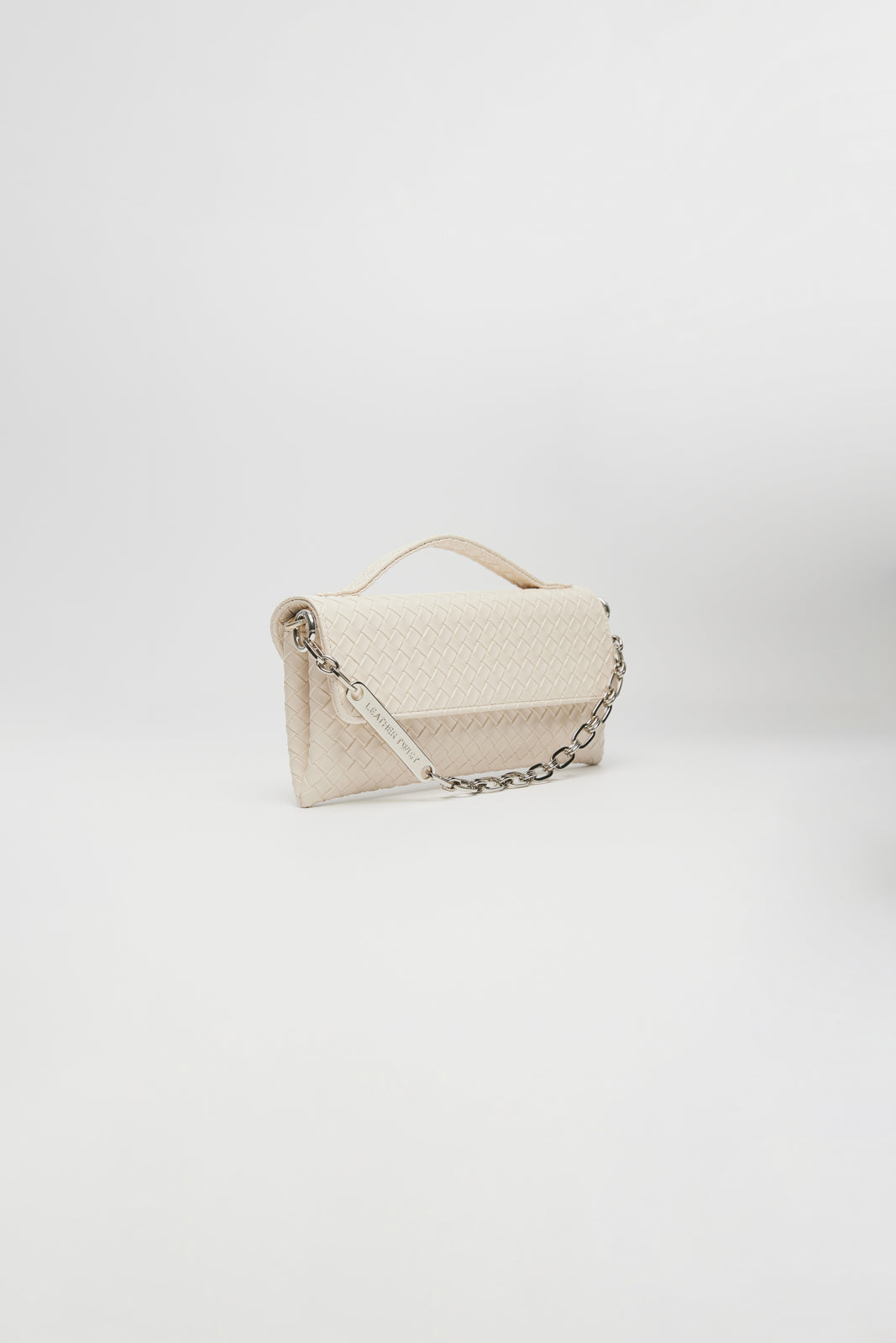 LEATHER TWIST JACKIE MINI ΕΚΡΟΥ ΤΣΑΝΤΑ
