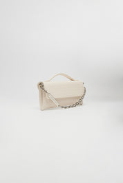 LEATHER TWIST JACKIE MINI ΕΚΡΟΥ ΤΣΑΝΤΑ
