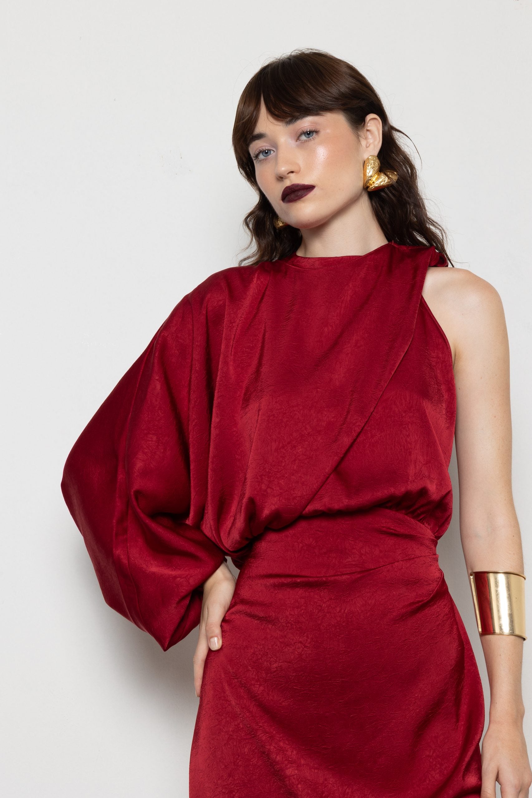 MALLORY MILLIE BORDEAUX DRESS