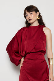 MALLORY MILLIE BORDEAUX DRESS