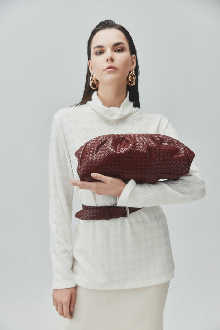 DIMI TEXTURED BORDEAUX BAG