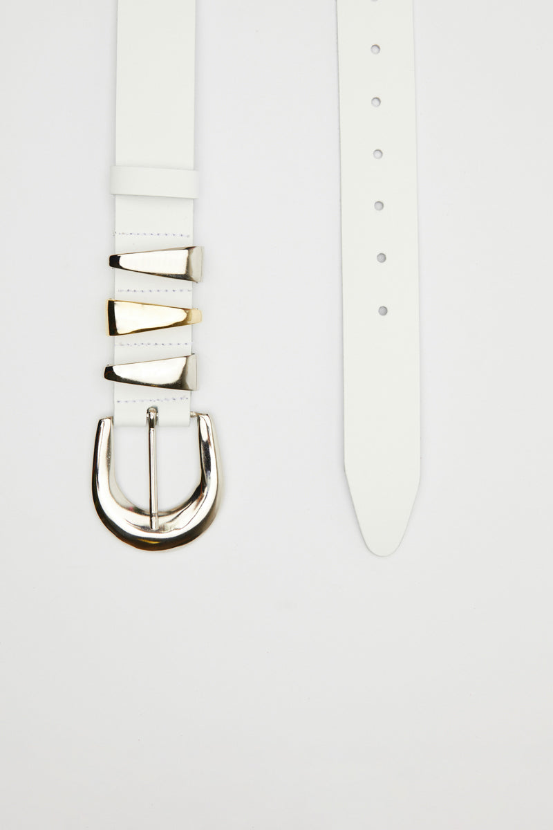 LEATHER TWIST TRIPTYCH ΛΕΥΚΗ ΖΩΝΗ