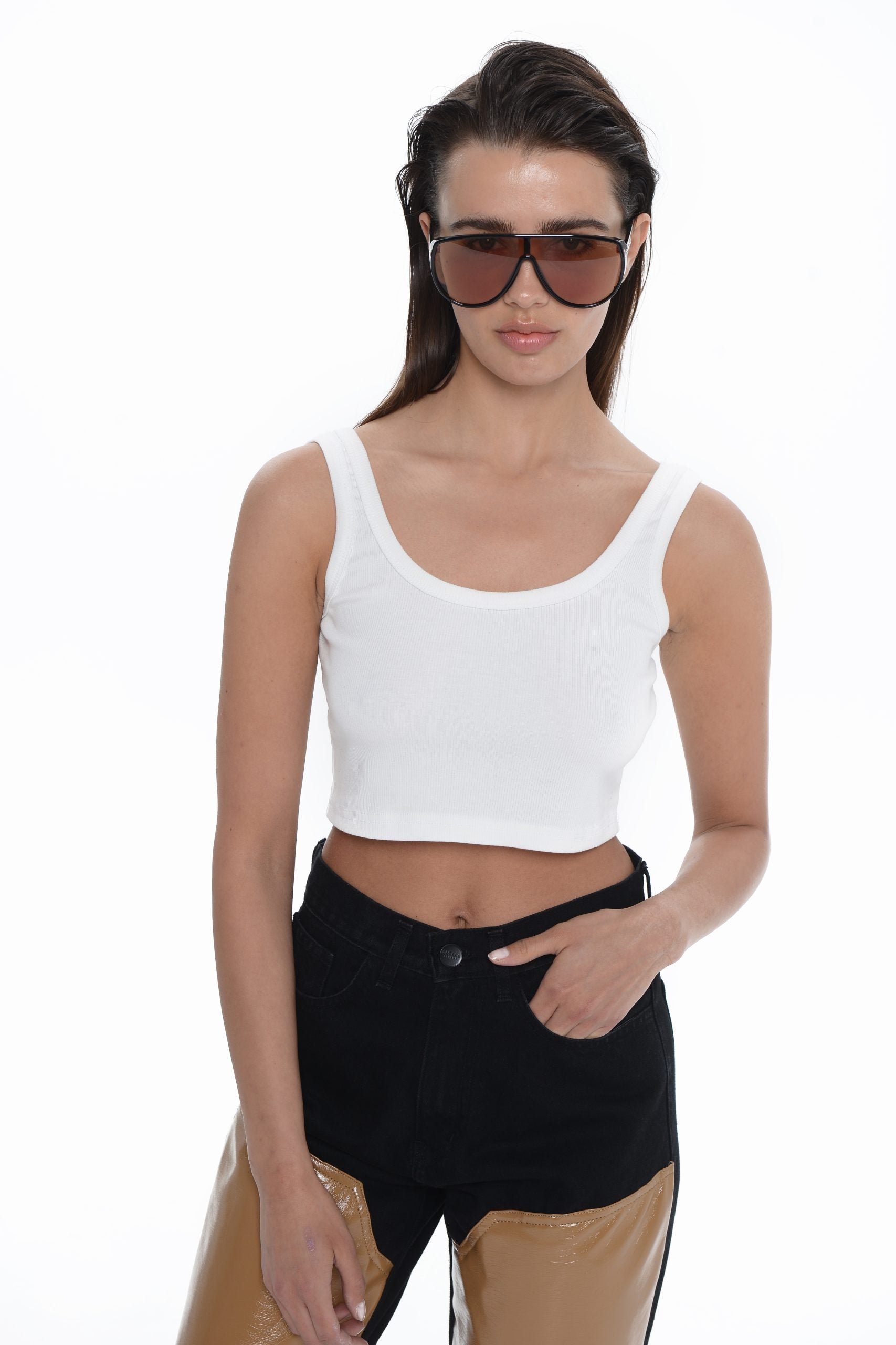 Sac & Co Mariliza Bamboo Crop Top White