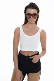 Sac & Co Mariliza Bamboo Crop Top White