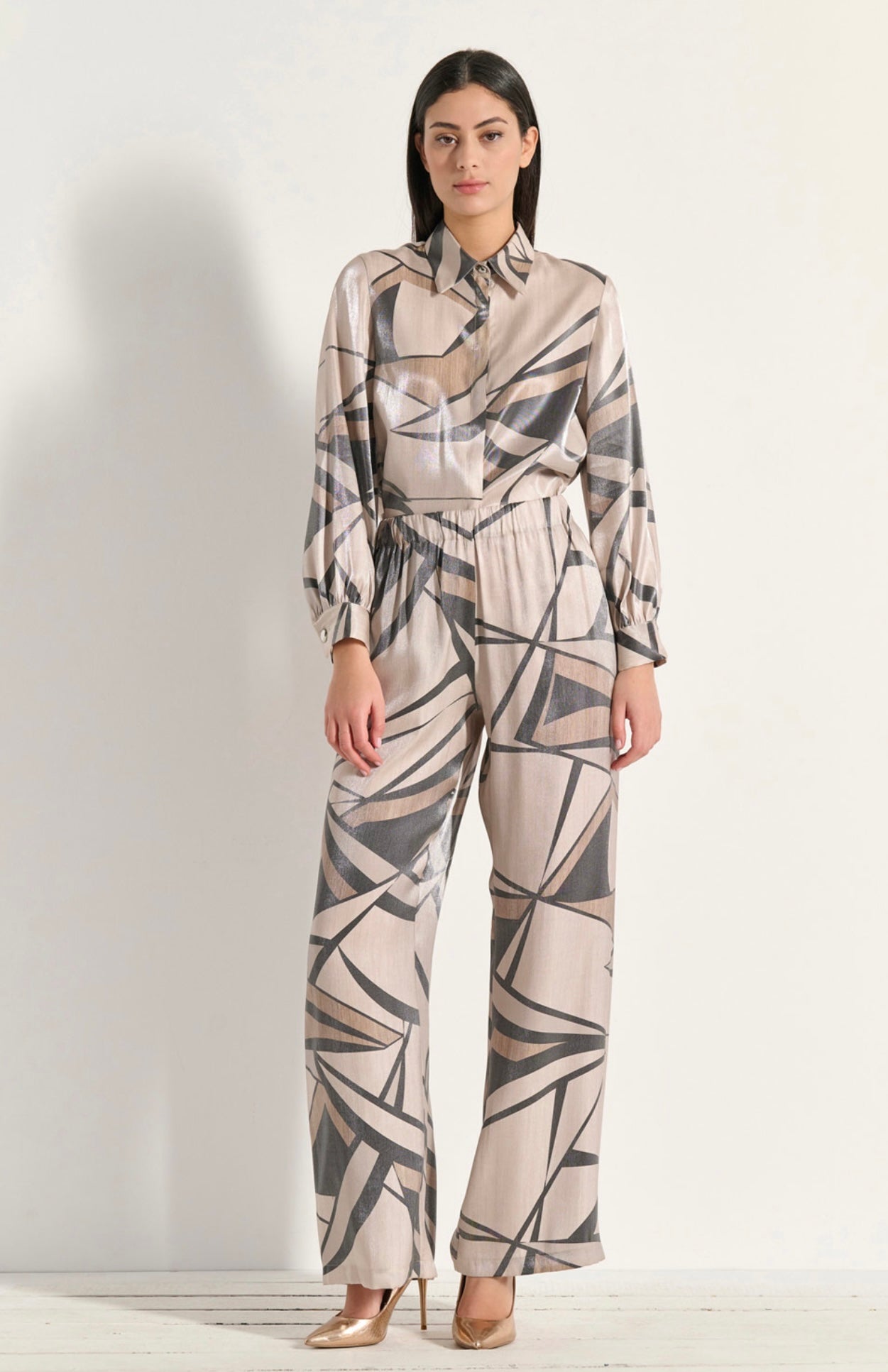 MATIS BEIGE PANTS WITH DESIGN