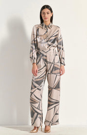 MATIS BEIGE PANTS WITH DESIGN
