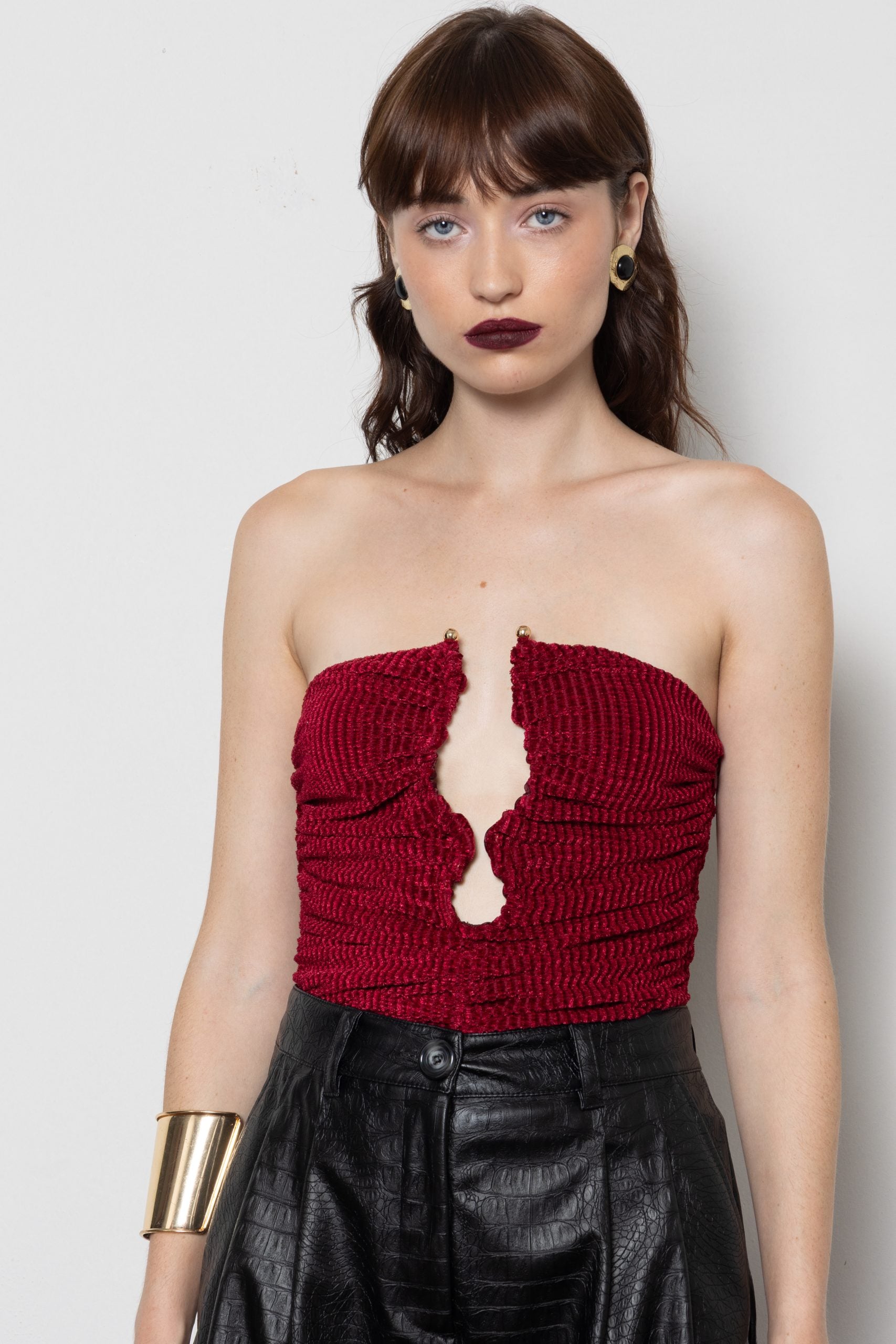 MALLORY DOLLY BORDEAUX TOP