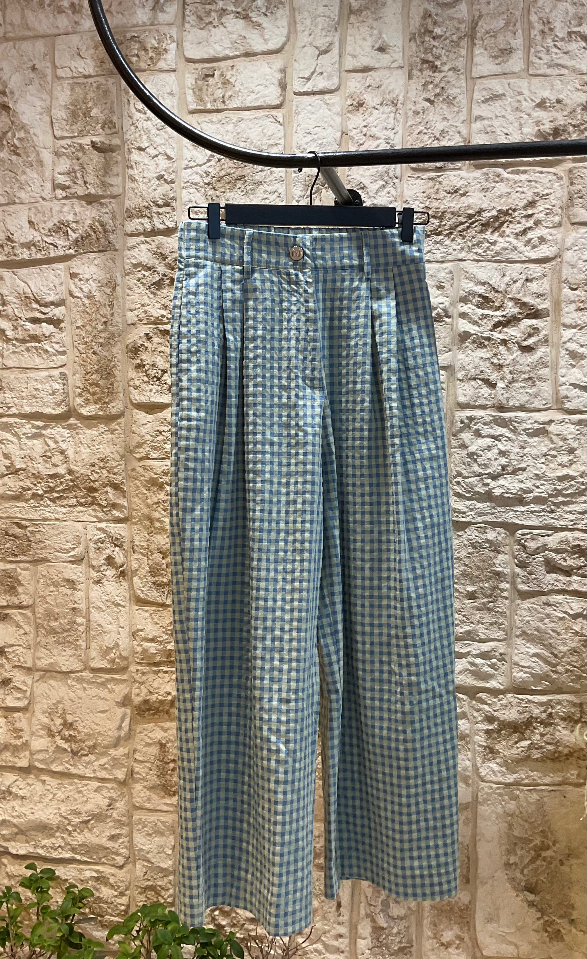 MILKWHITE MINT BLUE VICHY PANTS