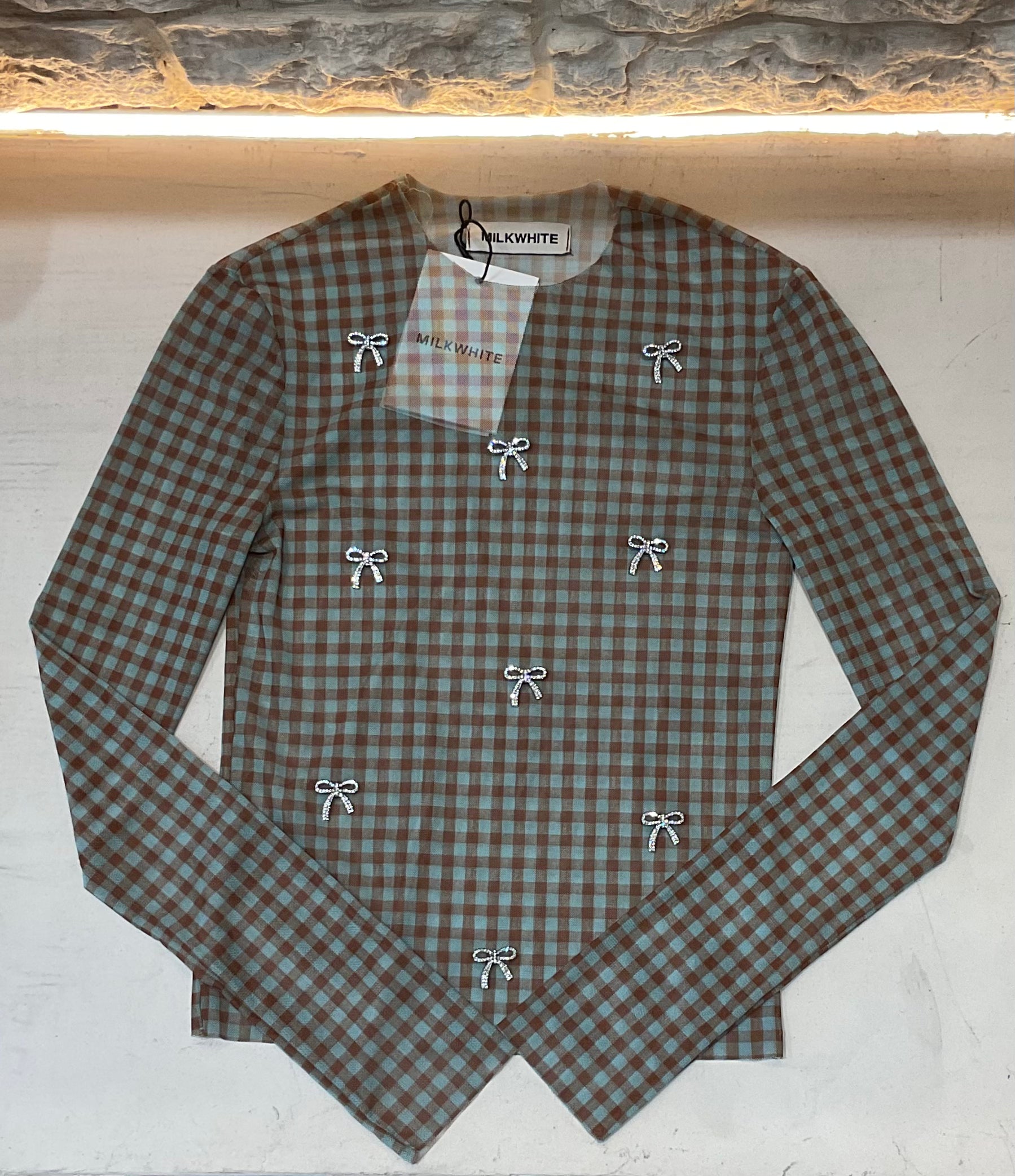 MILKWHITE MINT BROWN VICHY SHIRT