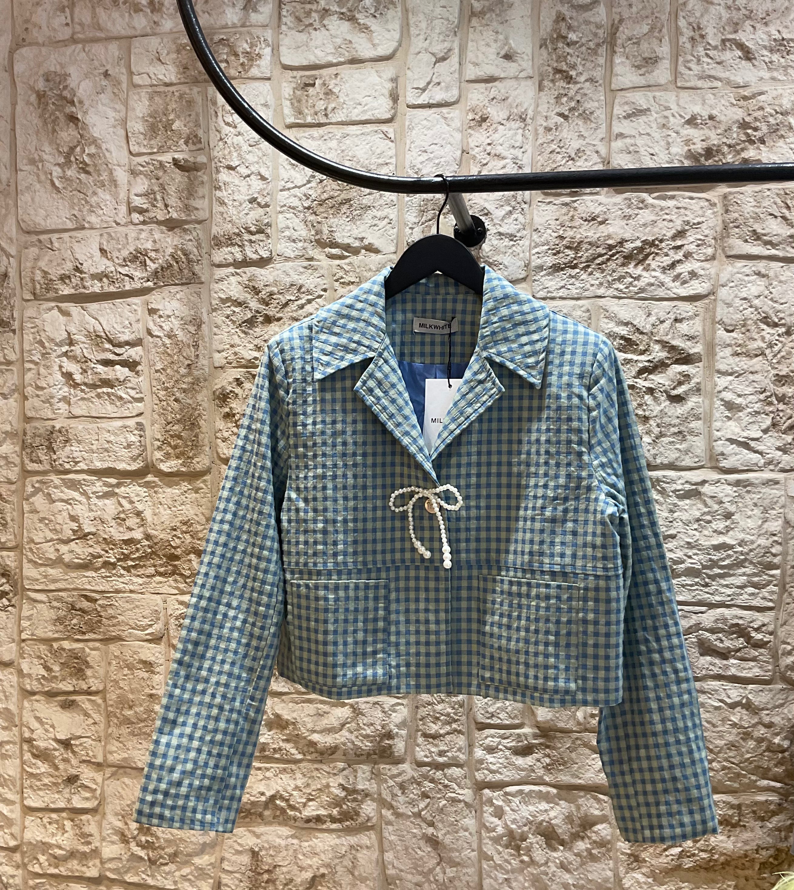 MILKWHITE MINT BLUE VICHY SHIRT